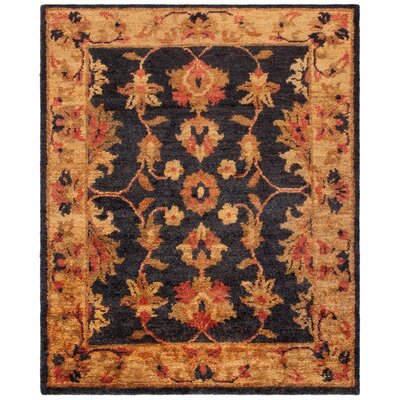 Lafountain Oriental Hand-Knotted Charcoal/Gold Area Rug -  Alcott HillÂ®, ACOT8004 40215957