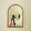 20'' Avri Mirror, Golden Beaded Arch-Shaped PU Decorative Mirror In Retro Style