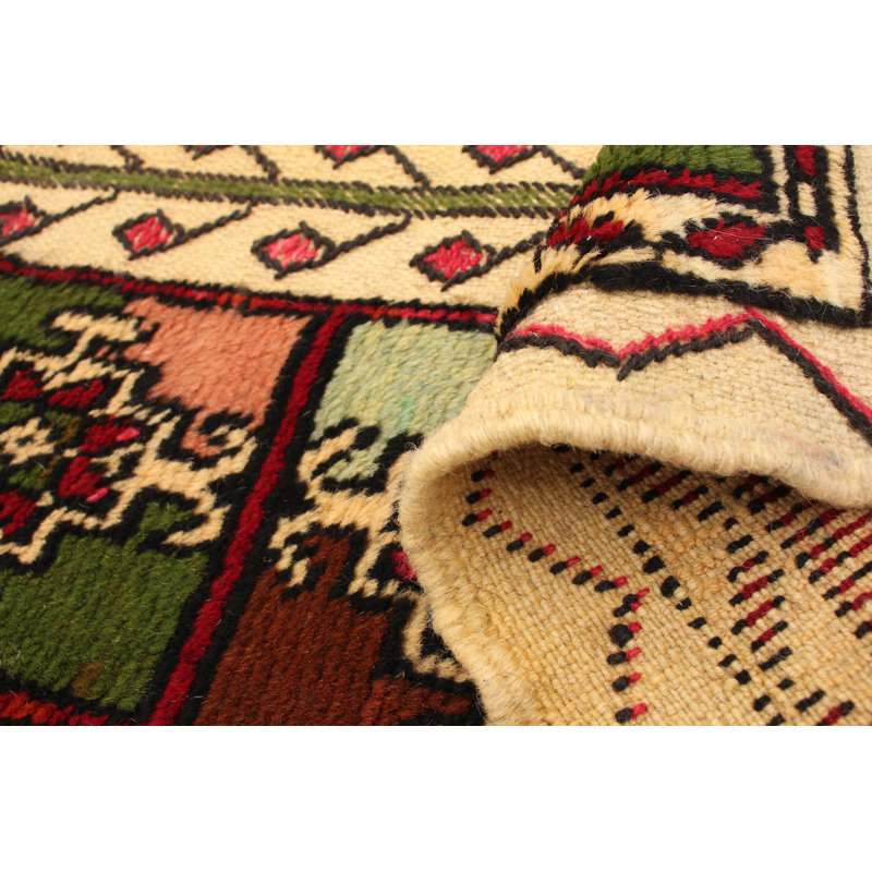 Tapis ivoire en laine noué à la main