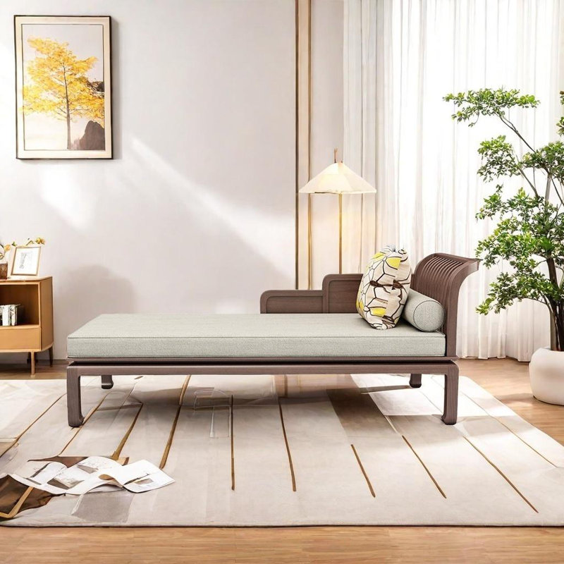 Chaise longue durable avec structure en bois de frêne blanc, Orienté à droite