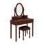 Ensemble de coiffeuse avec miroir à angle réglable, tabouret rembourré en velours et rangement doublé de tissu