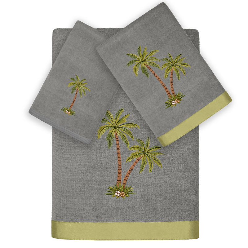Anastasika 3 Piece Turkish Cotton Towel Set, Charcoal