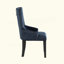 Chaise d'appoint rembourrée en velours avec garniture cloutée, bleu marine foncé et noir