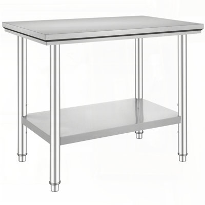 Table de préparation en acier inoxydable - 35 x 24 x 31 pouces avec une capacité de 700 lb