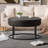 Round Cushion Ring Shaped Iron Frame Leg Footstool, Ottoman-5.9" Upholstered Coffee Table-1053758102