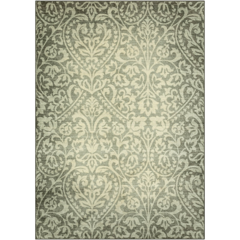 Exeter Washable Gray Accent Rug, Rectangle 5' x 7'