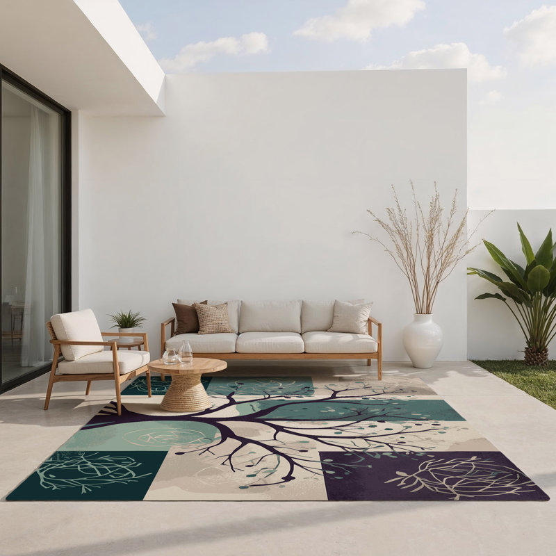 Tapis intérieur et extérieur Luminous Overgrowth, Rectangle 4pi x 6 pi