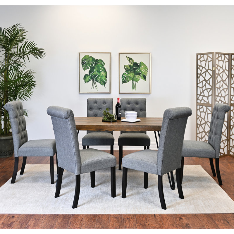 Ensemble de salle à manger 7 pièces Ashford, table de salle à manger en épingle à cheveux avec 6 chaises, 4 options de couleurs