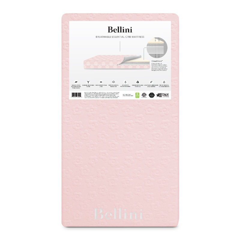 Breathable Essential Crib Mattress, Pink, Pink