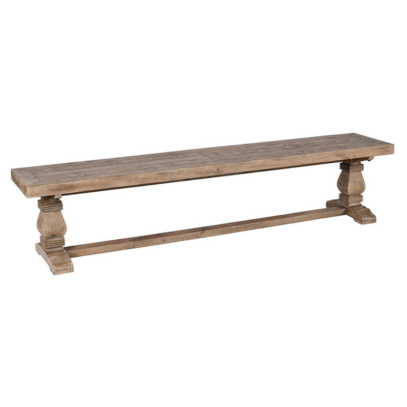 Banc Shelley, Brun patiné, H 18 po x l 83 po x P 16 po