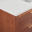 Meuble-lavabo simple autoportant à grain de bois 36 po avec plateau en quartz blanc pur Atilia-38770689