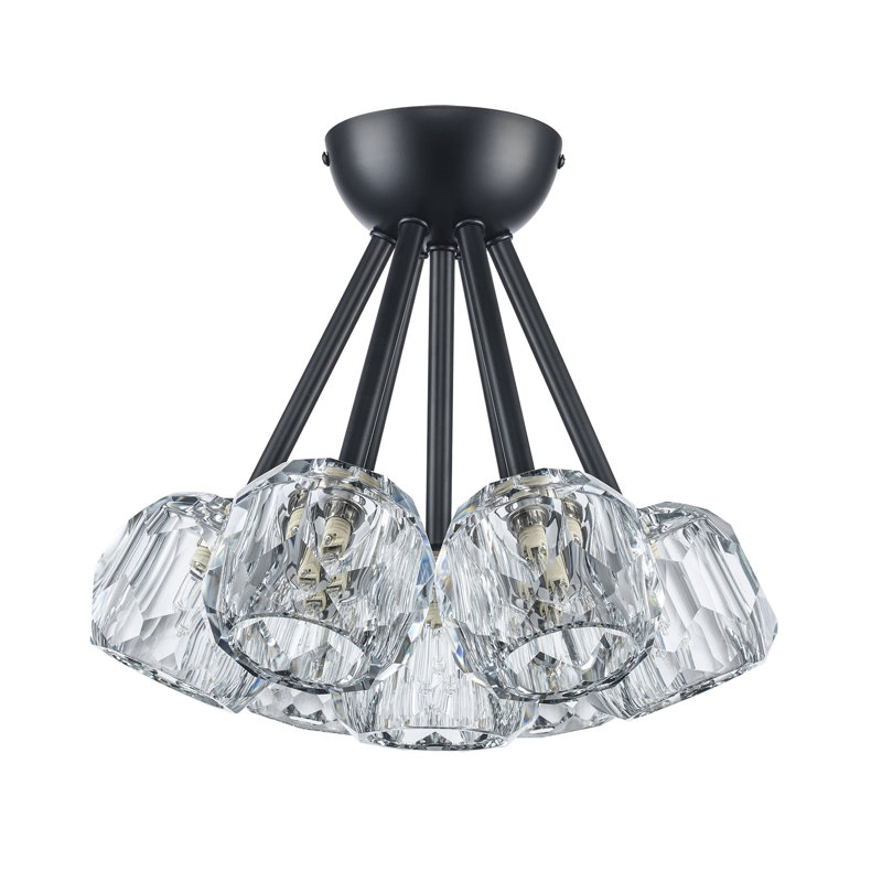 Plafonnier semi-encastré 7 lumières Konotopsky, Noir