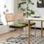 Ensemble de 4 chaises de salle à manger, chaises d'appoint latérales en rotin de velours avec pieds chromés, chaises modernes de style Mid-Century conçues par Breuer, chaises de cuisine de salle à manger rembourrées (vert olive - 4 pièces)-317578597