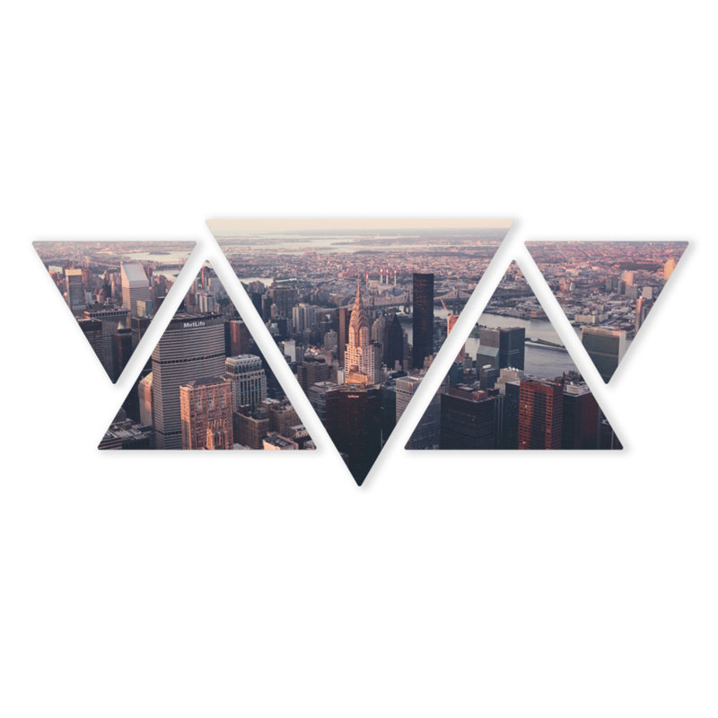 New York All'Alba - 5 Piece Print on MDF