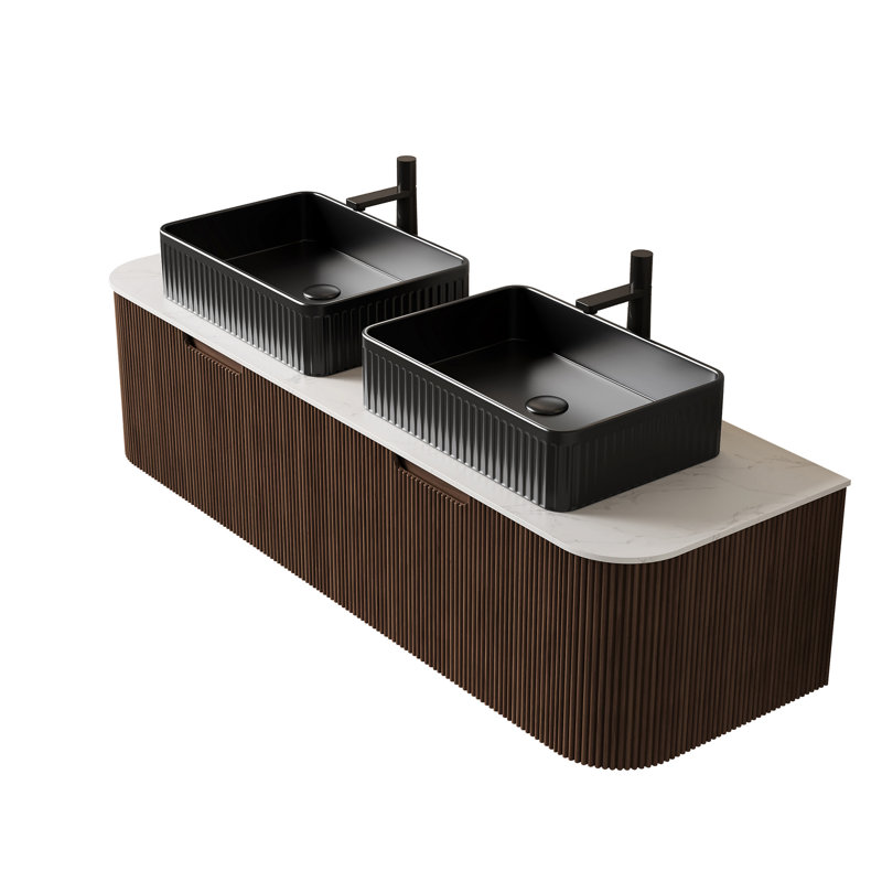 Bathroom Vanity With Sinks, Wall-Mounted Bathroom Cabinet With Storage Drawers, Bathroom Vanity With Storage For Home