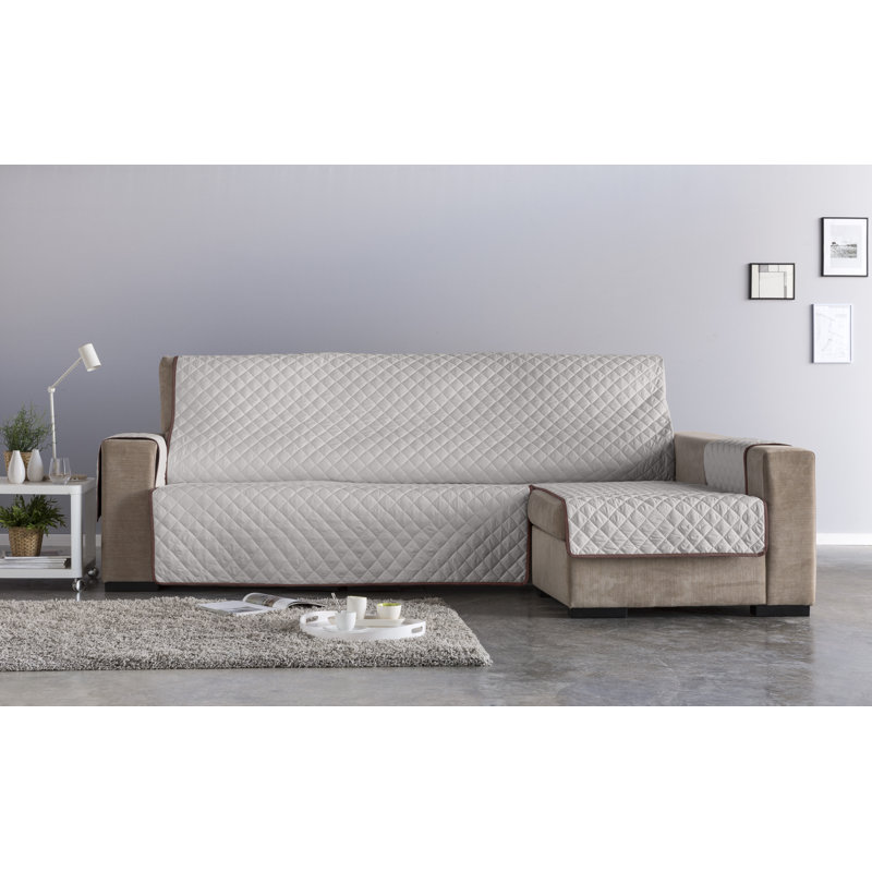 Eden Chaise Lounge Slipcover, Grey, 220cm H x 400cm W x 220cm D