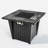 Outdoor Square Propane Ermes With Blue Glass Beads, Rain Cover And Glass Wind Guard
