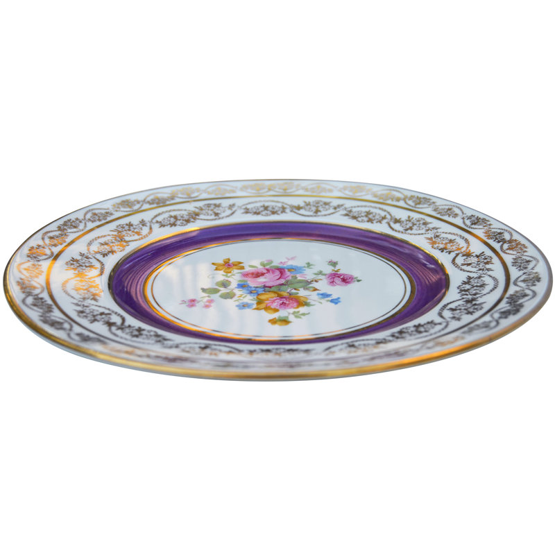Handmade Porcelain Decorative Plate, Yellow/Green