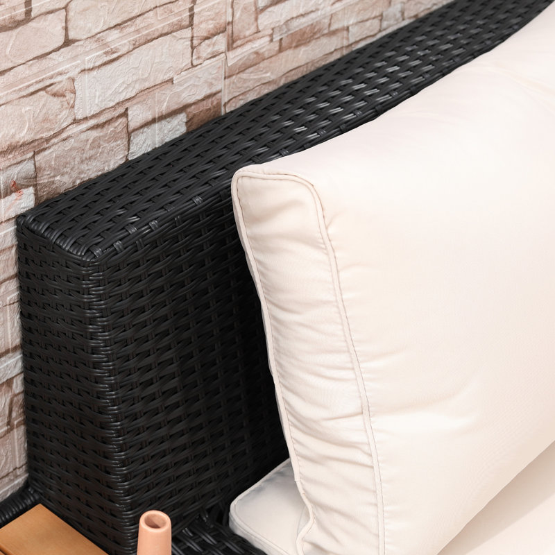 Vidur Alta 5 Seater Rattan Corner Sofa Set, Black
