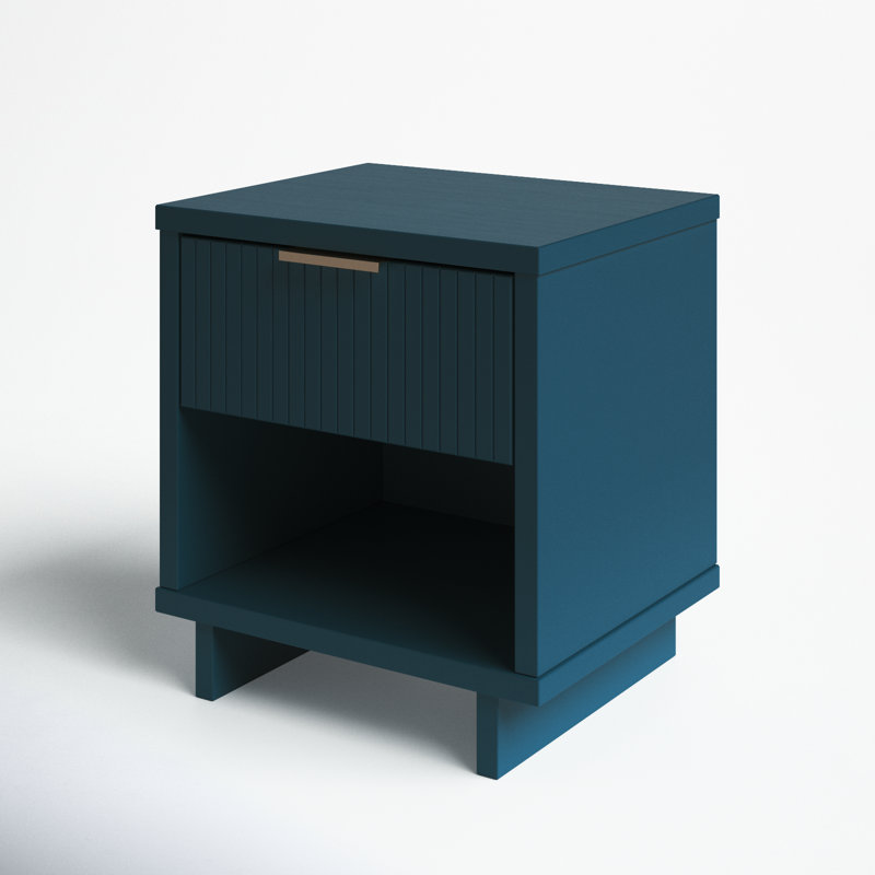 Laureli 18.11'' W Solid Wood Nightstand, Individual, Midnight Blue