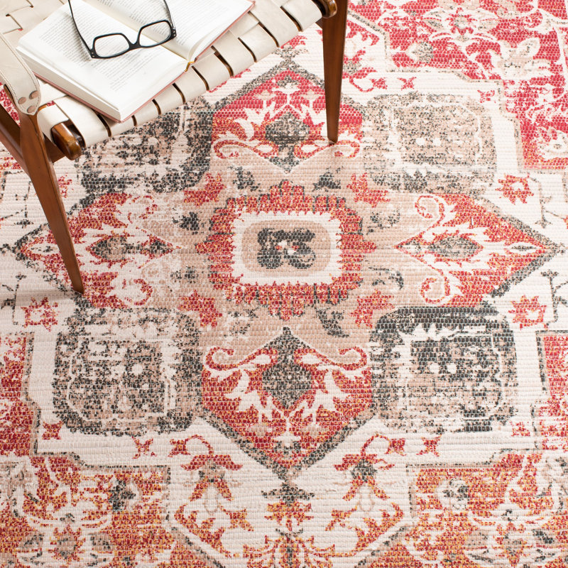 Tapis oriental rouge fait à la main Joppatowne, Rectangle 3 pi x 5 pi