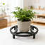 Support robuste pour plante 2 pièces, support à casserole en métal entièrement assemblé avec soucoupe pour une utilisation intérieure et extérieure, colonne montante robuste de 11,8 pouces avec capacité de 220 lb, aucune installation requise