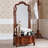 Retro Solid Wood Dressing Mirror with Drawers