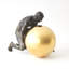 Boulder Man-Bronze W/Brass Sphere