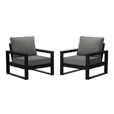 Patio Deep Seating Club Chair With Frame (Set Of 2)