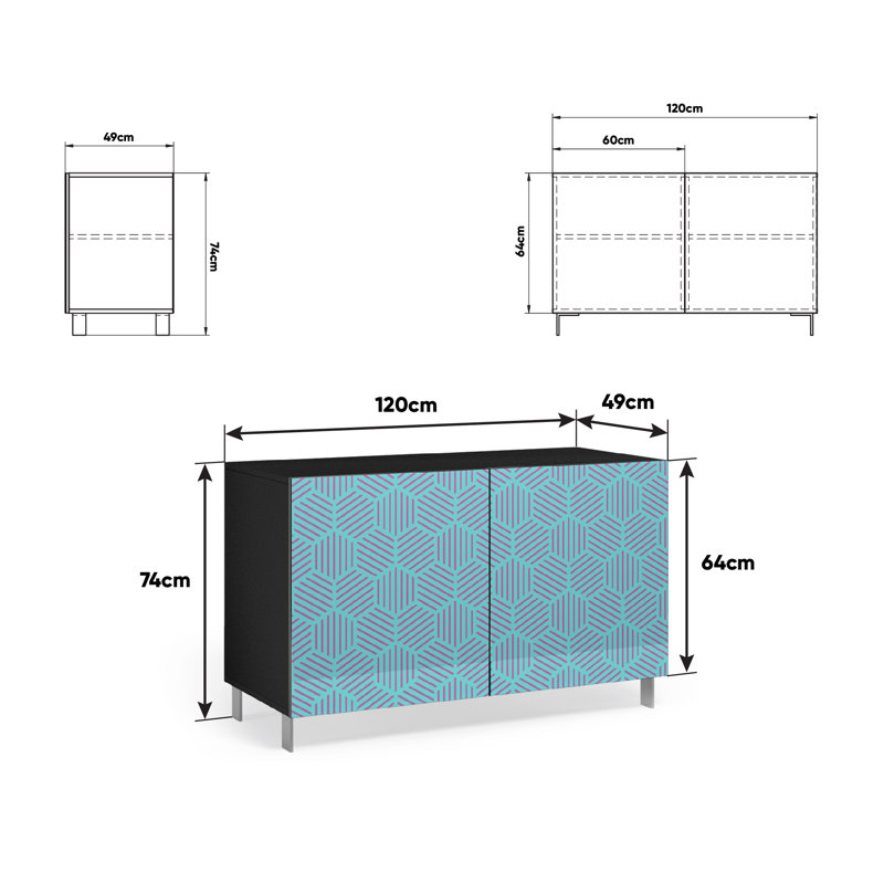 Baca 2 - Door Standard Accent Cabinet, Blue