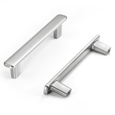 Nouvelle collection Poignée de meuble Retronimalist en nickel satiné, entraxe de 96 mm (3,75 po)