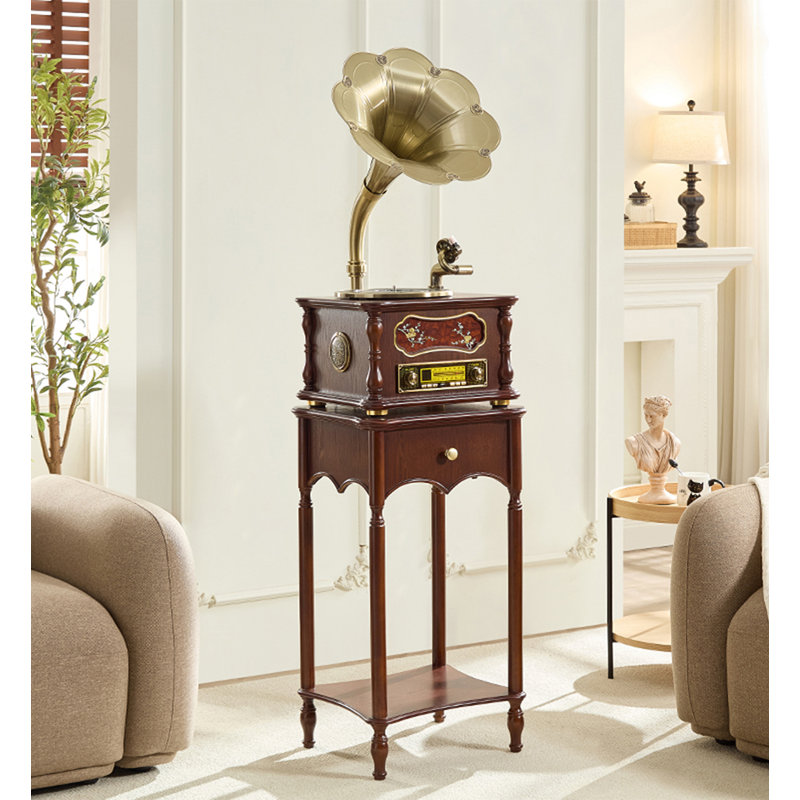 Mid-Century Oak Vinyl Player - Bluetooth Phonograph