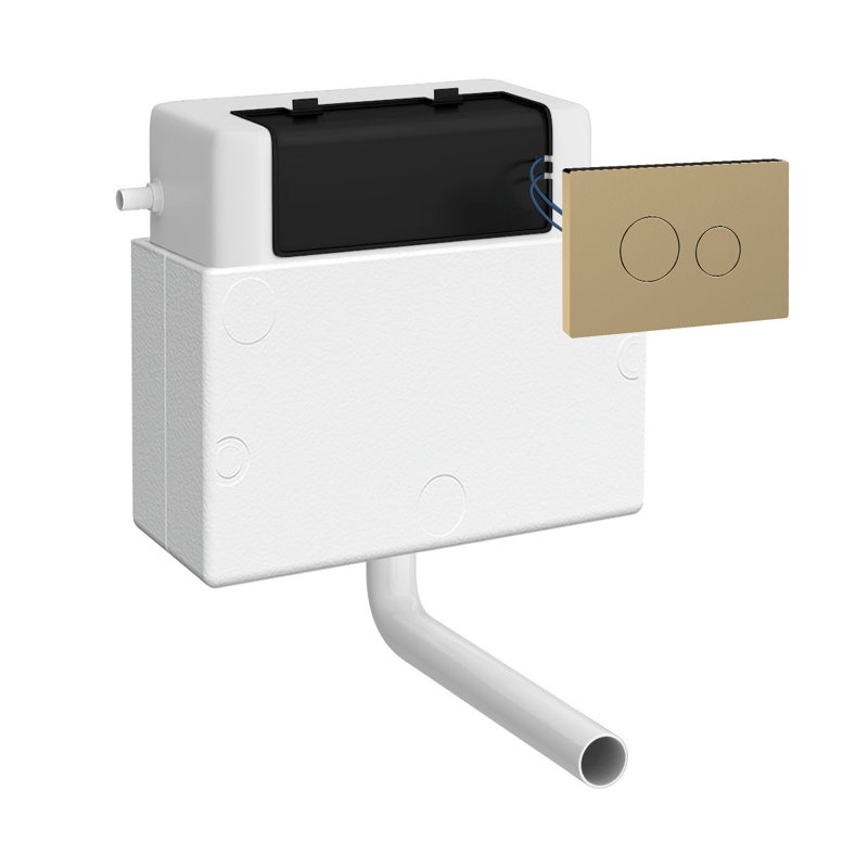 Pneumatic Dual Flush Universal Access Concealed Cistern, Brass