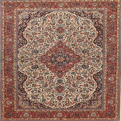 Tapis gris/bleu traditionnel Witwicki