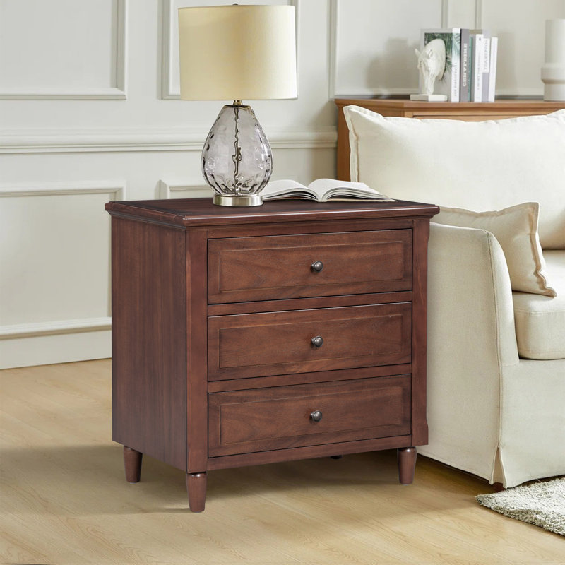 Albers Traditional 3 - Drawer Nightstand, Brown