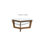 Walker Triangular Glass Top Wood Frame Coffee Table