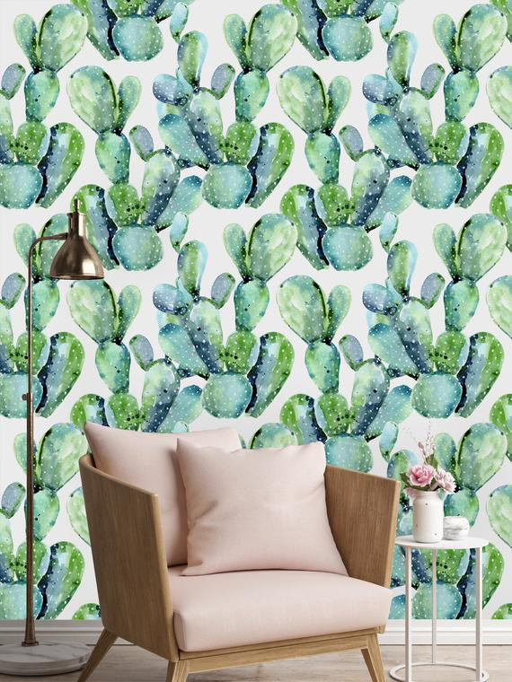Rouleau de papier peint adhésif Dendy Cactus L 4,17 pi x l 25 po