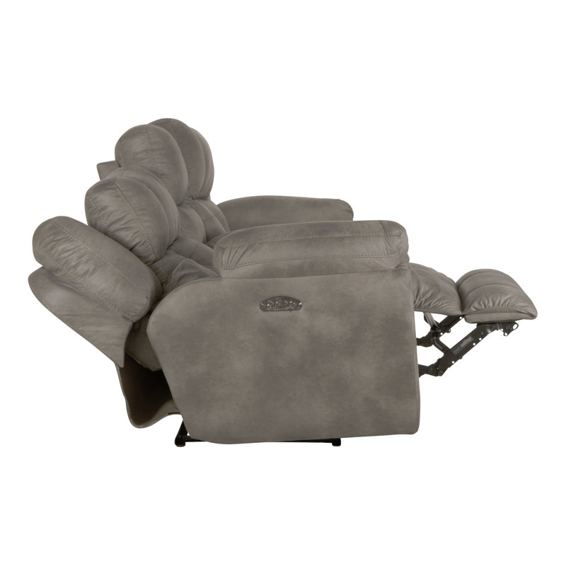 Chavers 89" Pillow Top Arm Reclining Loveseat, Gray Polyester, No