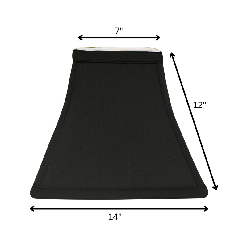 Abat-jour carré en forme de cloche avec abat-jour rond en tissu pour lampes de table, H 12 po x l 14 po x P 14 po