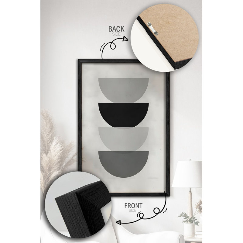 Ensemble de 3 panneaux décoratifs élégants en bois aggloméré, cadre en bois massif, 13,4 x 19,3 x 0,6 pouces | Œuvre d'art 100% MDF avec impression numérique | Parfait pour le salon, la chambre à coucher et le bureau, design élégant et moderne