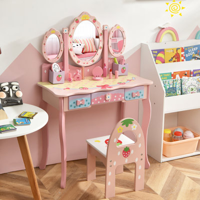 Zoomie Manufactured Wood Kids Vanity Set with Mirror by Zoomie Kids Zoomie Manufactured Wood Kids Vanity Set with Mirror by Zoomie Kids