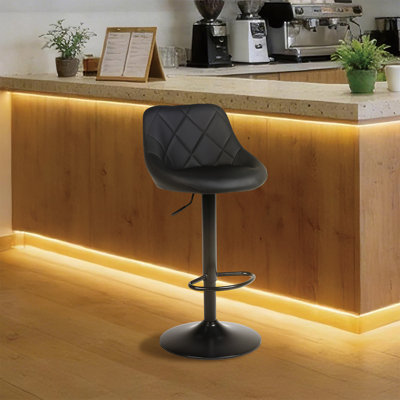 Illyas Swivel Upholstered Adjustable Height Counter Stool with Metal Frame