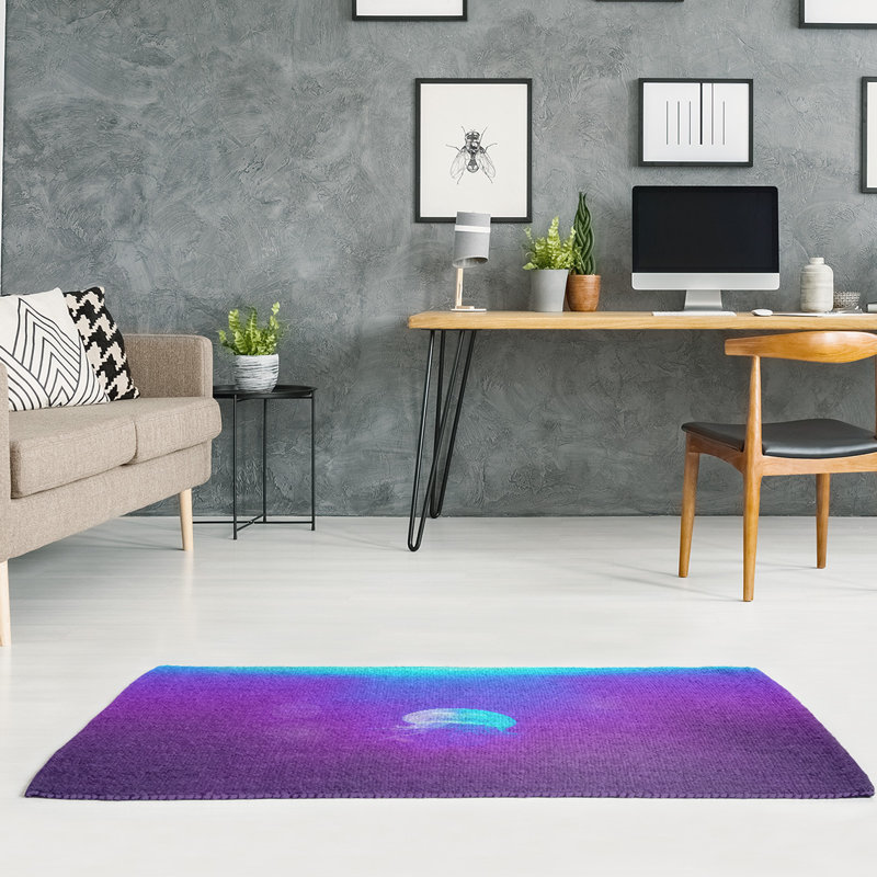 Tapis rose/vert en chenille néon jellyfish, Rectangle 3 pi x 5 pi