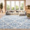 Aguiar Floral Cream/Blue Area Rug