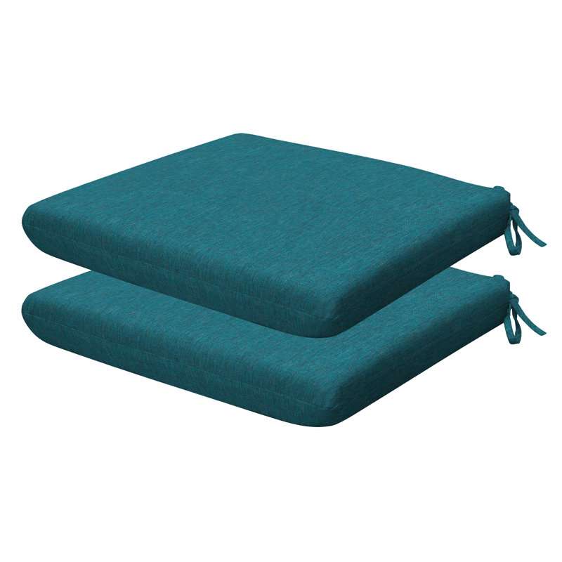 Coussin de siège d'extérieur carré Meridian, Turquoise, L 18 po x P 17,5 po