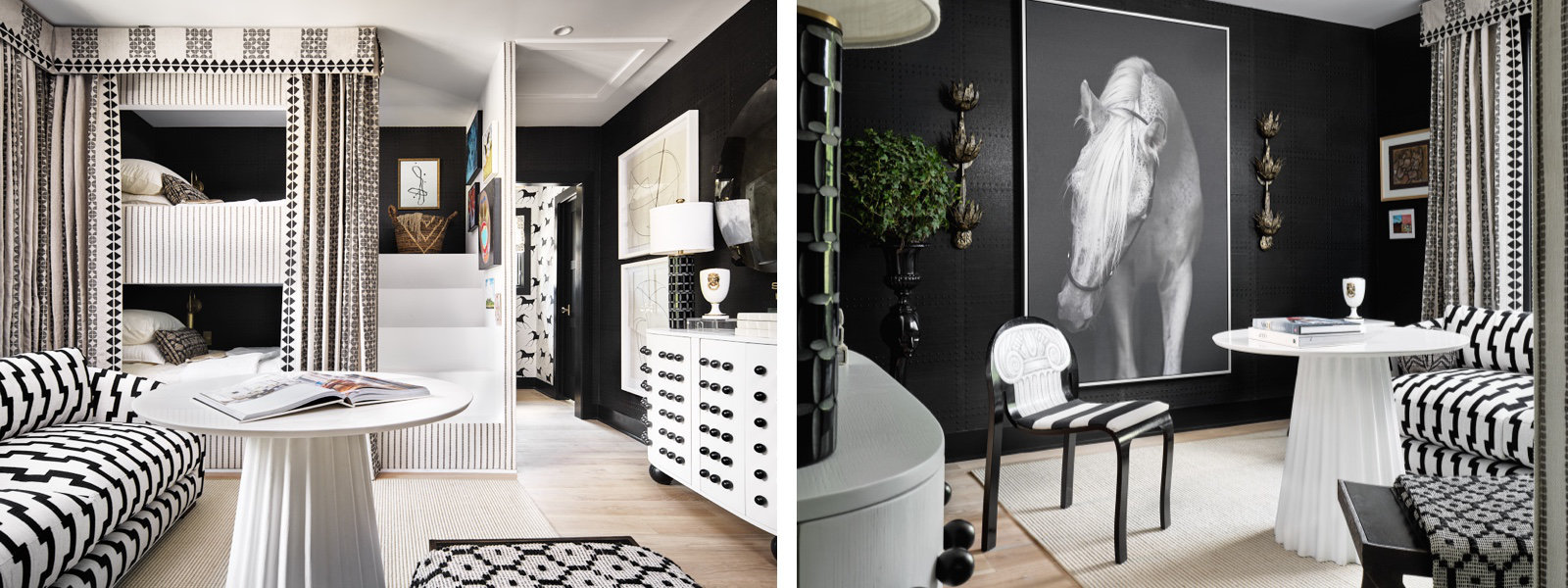 Joy proves that a black-and-white palette can work wonders to elevate any space.