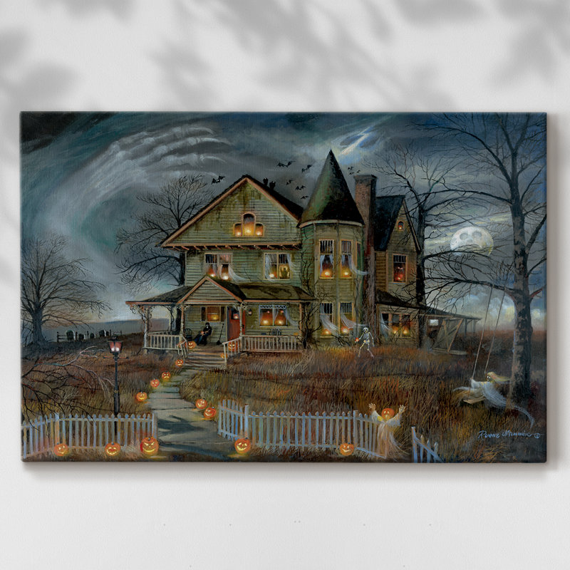 Maison hantée - Cavas enveloppés de galerie, H 32 po x l 48 po