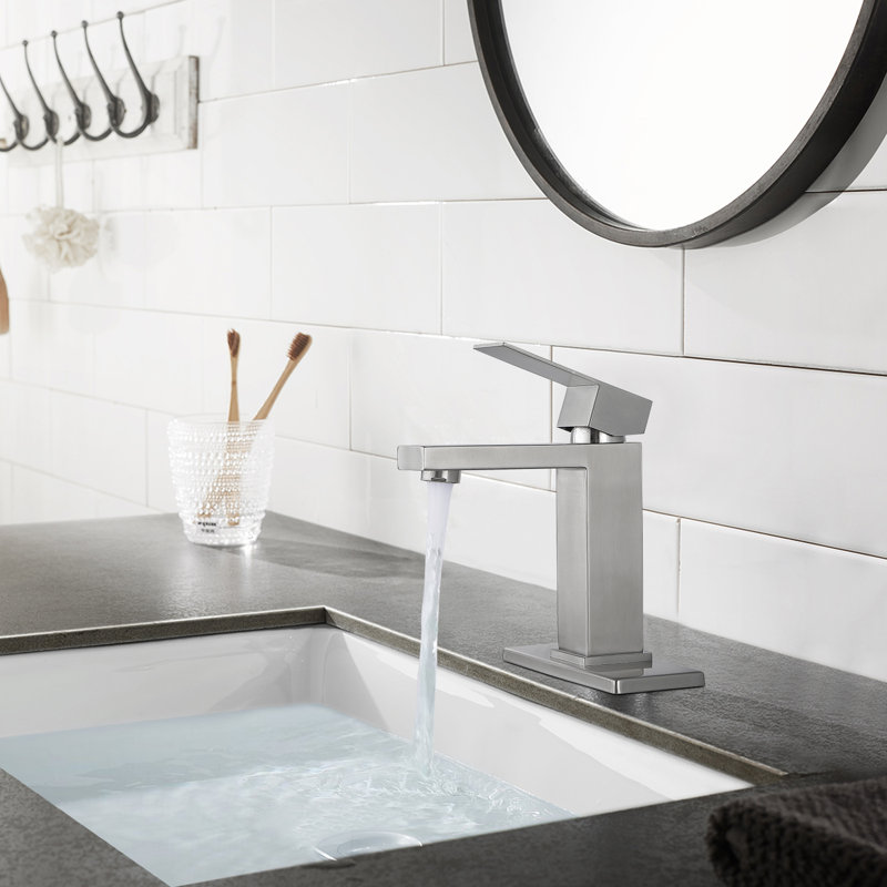 Single Hole Single Handle Bathroom Faucet, Brushed Nickel