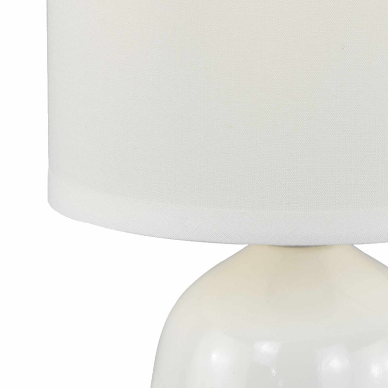 Mellisha Ceramic Table Lamp, White Glaze, White
