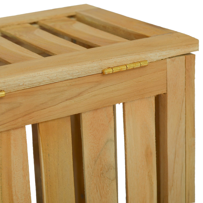 Wood Laundry Hamper, 60cm H x 35cm W x 25cm D